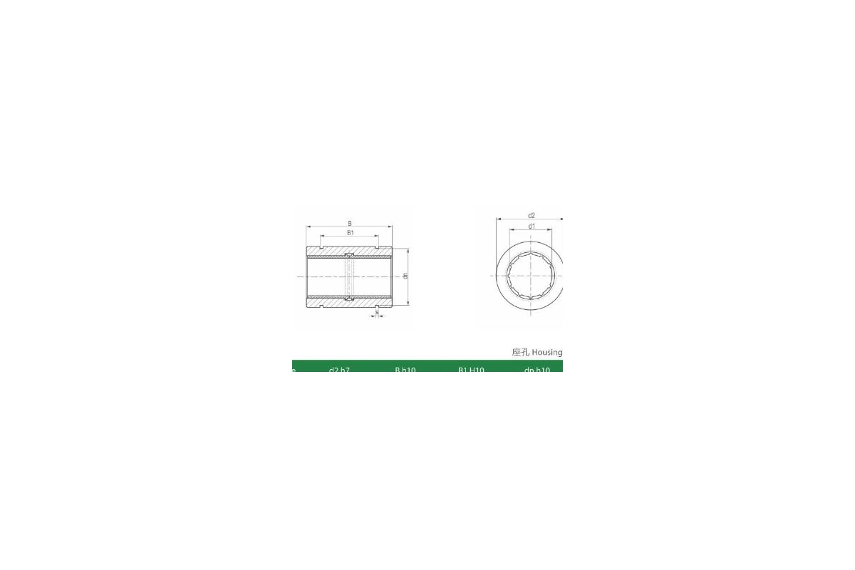 Maintenance-Free Plastic Linear Bearings dimensional reference